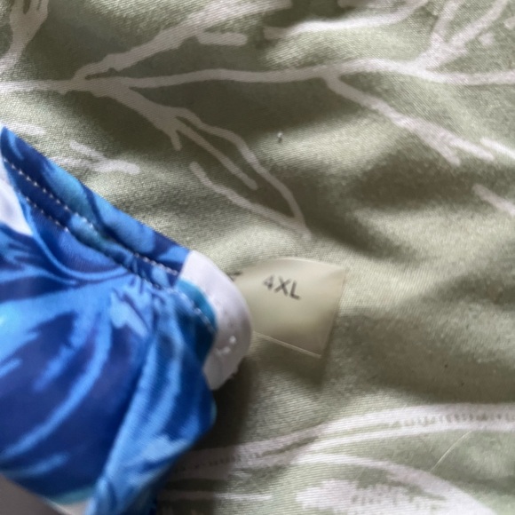 Blue and White Leaf Print Bikini - Picture 4 of 4